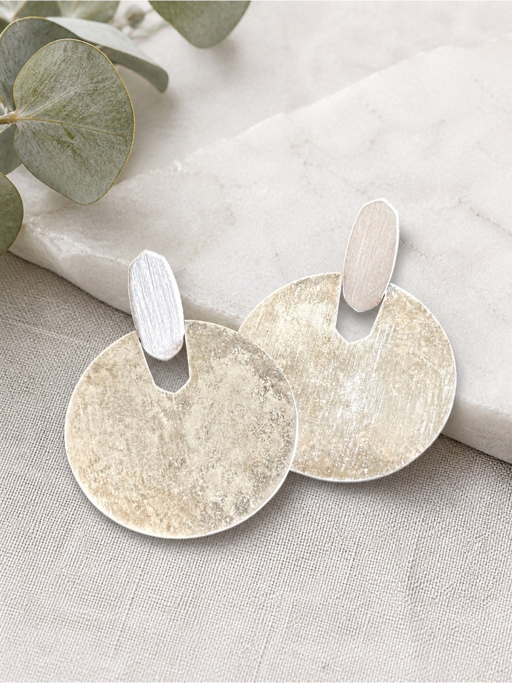 Kendra Scott Silver-Tone Round Drop Earrings